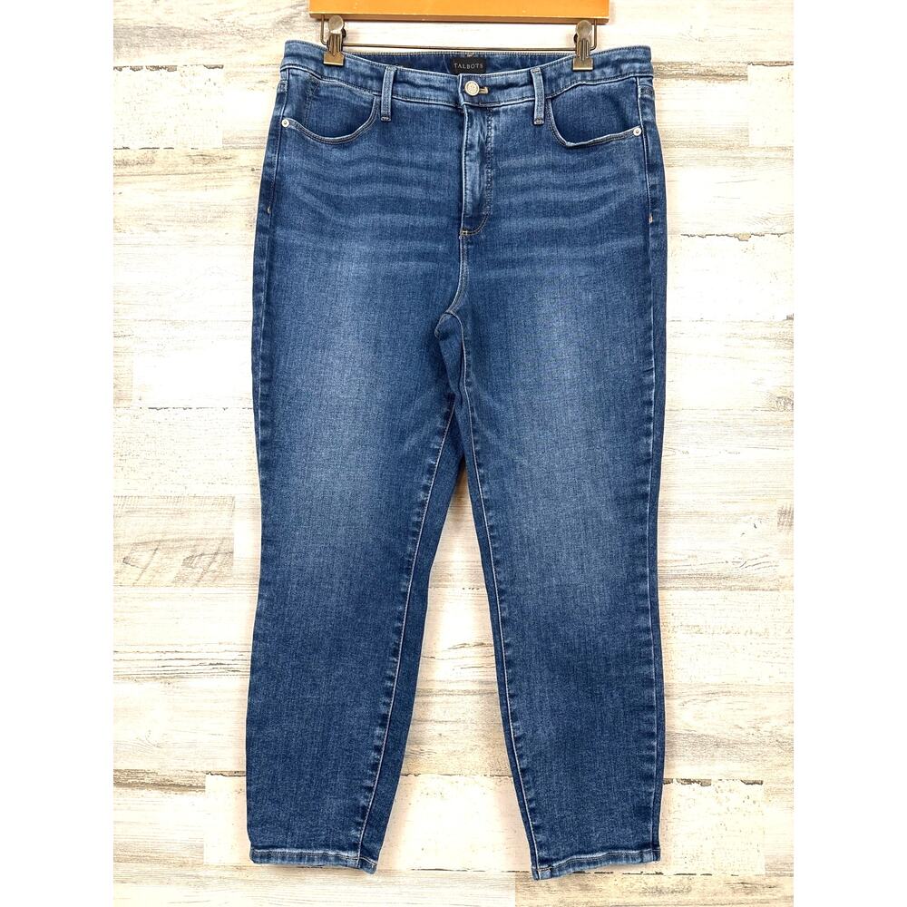 Talbots Womens 12 Blue Jegging Crop Denim Jeans Stretch Casual Chic